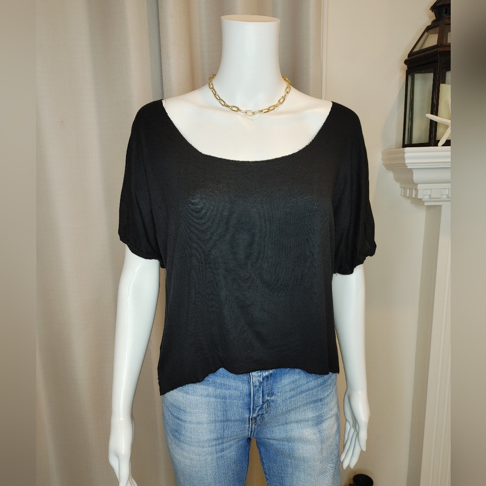 Anabell fashion Miami Slashed Back Top, Black O/S